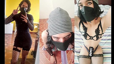 femboy TrapyAle passionately playing with her toys and lingerie in her room-- Compilation