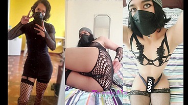 femboy TrapyAle passionately playing with her toys and lingerie in her room-- Compilation