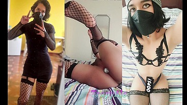 femboy TrapyAle passionately playing with her toys and lingerie in her room-- Compilation