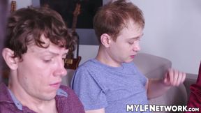 Rion King and Alex Jett glow up and fuck their hot MILFs stepmoms