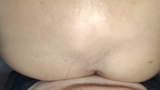 Double cumshot of the neighbor's wife while her husband jerks off at home!
