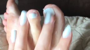 Epic foot job with copious amounts of lotion - 1