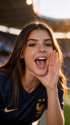 French soccer fan cheering