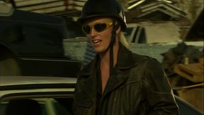Motorcycle Babe Sharon Wild Gets Jizz In Her Mouth Near A Car