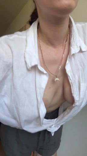 Amateur big-titted onlyfan shows off her tits