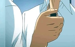 Busty hentai babe doing oral sex and gangbanged