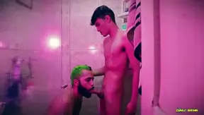 Camilo Brown Joins Twink 18+ Andres ZP For A Steamy Shower Blowjob Session