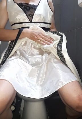 White Satin Dress Fetish