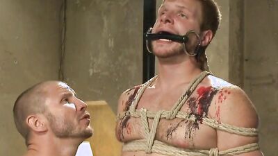 Brenn Wyson screams in pleasure as Tormented by Creepy Janitor's hard cocks