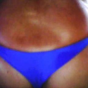 Brazilian Cross Fucking a Toy Blue Thong Part 2