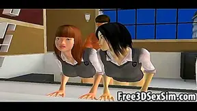 Sexy 3D Asian Cartoon Babes Sucking Dick & Fucking Hardcore