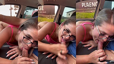 Loira rabuda pegou o uber e no trânsito parado resolveu fazer um boquete com direito a garganta profunda no motorista **completo no Red e no Sheer**