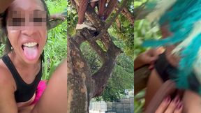 carnaval: foi em cima da arvore, no meio do bloco tomando na buceta e engolindo porra de desconhecido