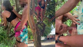 carnaval: foi em cima da arvore, no meio do bloco tomando na buceta e engolindo porra de desconhecido