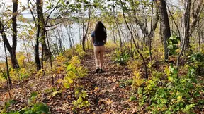 I continue to walk with my bare ass in the autumn forest  My husband loves it!