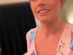 Blonde slut gives hardcore blowjob