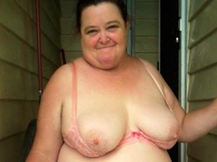 ILOVEGRANNY Spread the pussy and show the hair on the bed
