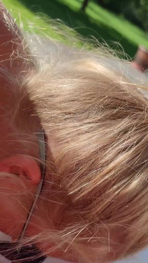 Thrilling moment from &quot;Coluld not resist giving him a nice blowjob outside on sunbed&quot;