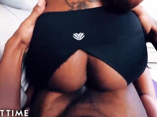 Lacey Caught in Ripped Yoga Pants & Creampied by Stepbrother