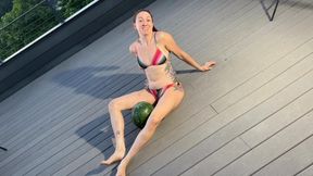 FULL Handstand blowjob cumshot or  break a watermelon .I suggested a game