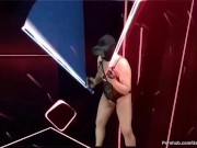 Beat Saber Mixed VR 01 part 3 von 4 Playing in netsuit and lingerie