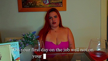Premiere Chapter 2 of my porn series "My hot neighbor" I'm late for my job interview and I must convince my new boss.