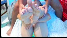 I love sucking your cock while I massage my feet and you fill me with your hot cum