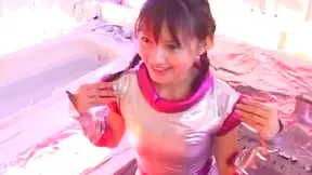 Hot Japanese AV Model rides on dick gets toyed in a bathroom