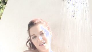 Tessa Fowler - Gold Bikini Shower two