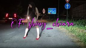 Trans Street Whore looking for clients pee on the street