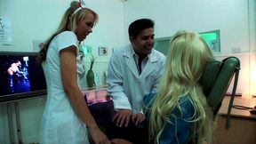alysha leigh and amy azurra play doctor in threesome