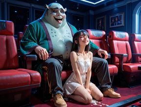 She Just Wanted to Watch the Movie but Got Her Ass Pounded Full of Cum on His Lap (ai Generated)