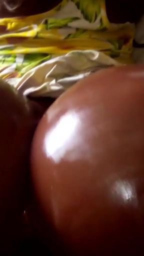 Lifting that Yellow Sundress up, so That I could Tap those Glorious, Greasy, Big ol' African Booty Cheeks! LOL   Clip 1