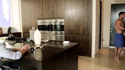 Beefed bloke is nailing his next door neighbor's tight ass