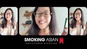 Real Smoking Asian Girl: Sensual Cigarette Rolling & Snap Inhale Seduction