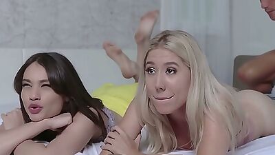 Horny stepbrother bangs stepsister at home