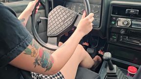 Cranking & Driving the Opala in a Muddy Road with Black High Heel Mules