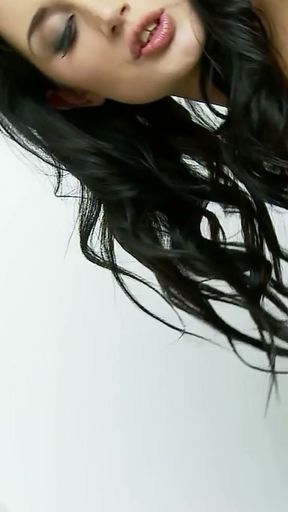 Sexy Black hair girl in Fishnet Body with big tits get First Time fucked at Glory Hole by Stranger with Big Dick   Clip 2