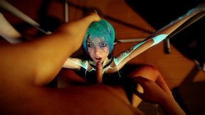 face fucking a sexy robot girl