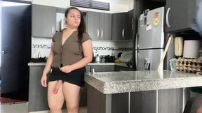 New Babysitter's Strap-on Fuck in the Kitchen