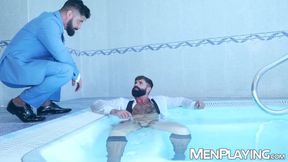 Stressed groom Dani Robles wrecks Justin Jetts tight ass