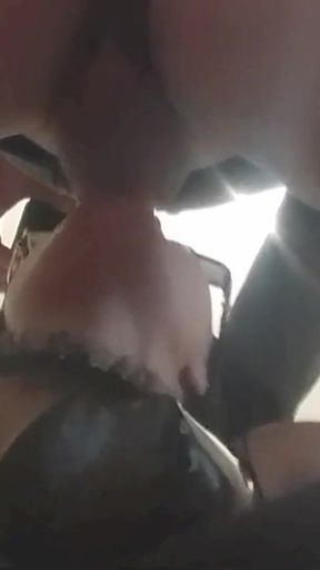 MILF on Her Knees Gives a Blowjob with Cum in Her Mouth