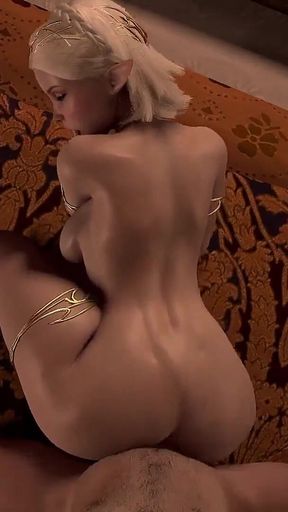 Sexy Blonde Elf Lazy Doggy Anal : 3D Porn