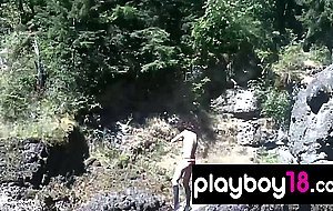 Badass babe Ami Emerson and her busty GFs jumping into a lake