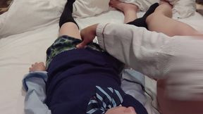 My Pussy Was Tingling, so I Got on Top and Put My Dick in Myself. Creampie While Wearing a College Girl Uniform. Amateur.