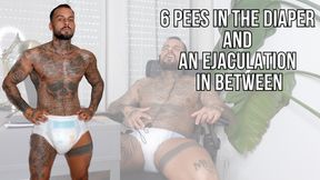 6 pees in the diaper and an ejaculation in between - Lalo Cortez