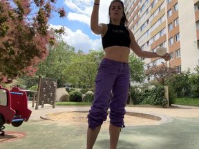 Spinning Flow Arts Baton with Brigit Heart