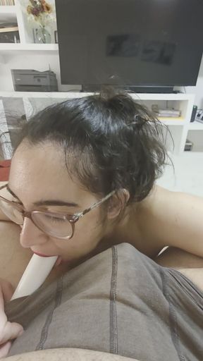 Eating two cocks