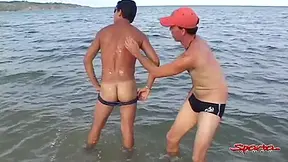 Sparta - Horny Surfer Gets Ass Stuffed In Public!