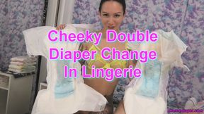 Cheeky Double Diaper Change In Lingerie